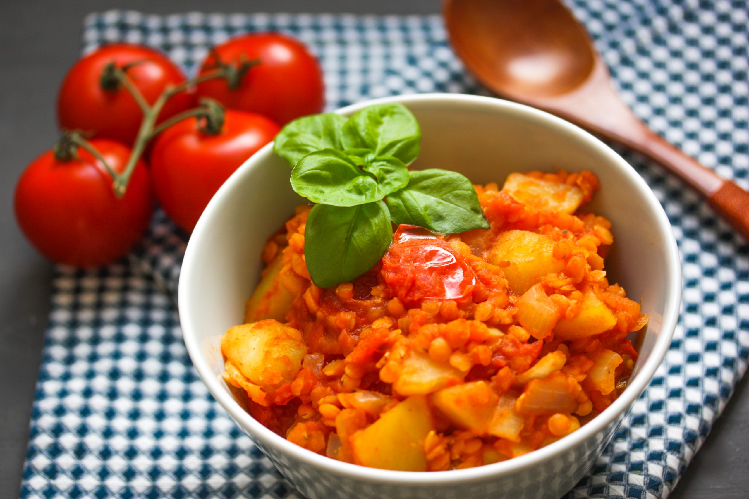 Vollwertigleben Alle Rezepte Kartoffel Linsen Tomaten Eintopf 